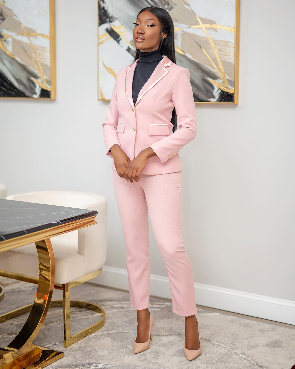 Conjuntos de blazer para mujer, trajes de pantalón rosa intenso a medida para graduación, ropa formal para invitadas de boda, 2 piezas 