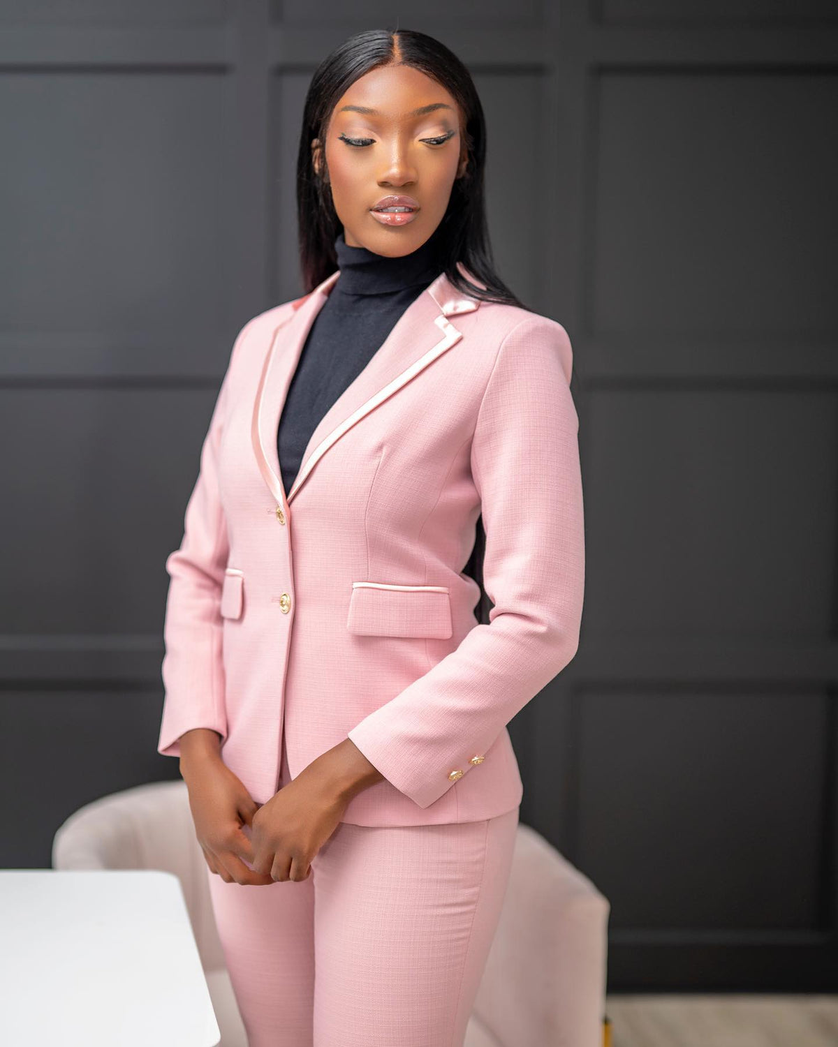 Conjuntos de blazer para mujer, trajes de pantalón rosa intenso a medida para graduación, ropa formal para invitadas de boda, 2 piezas 