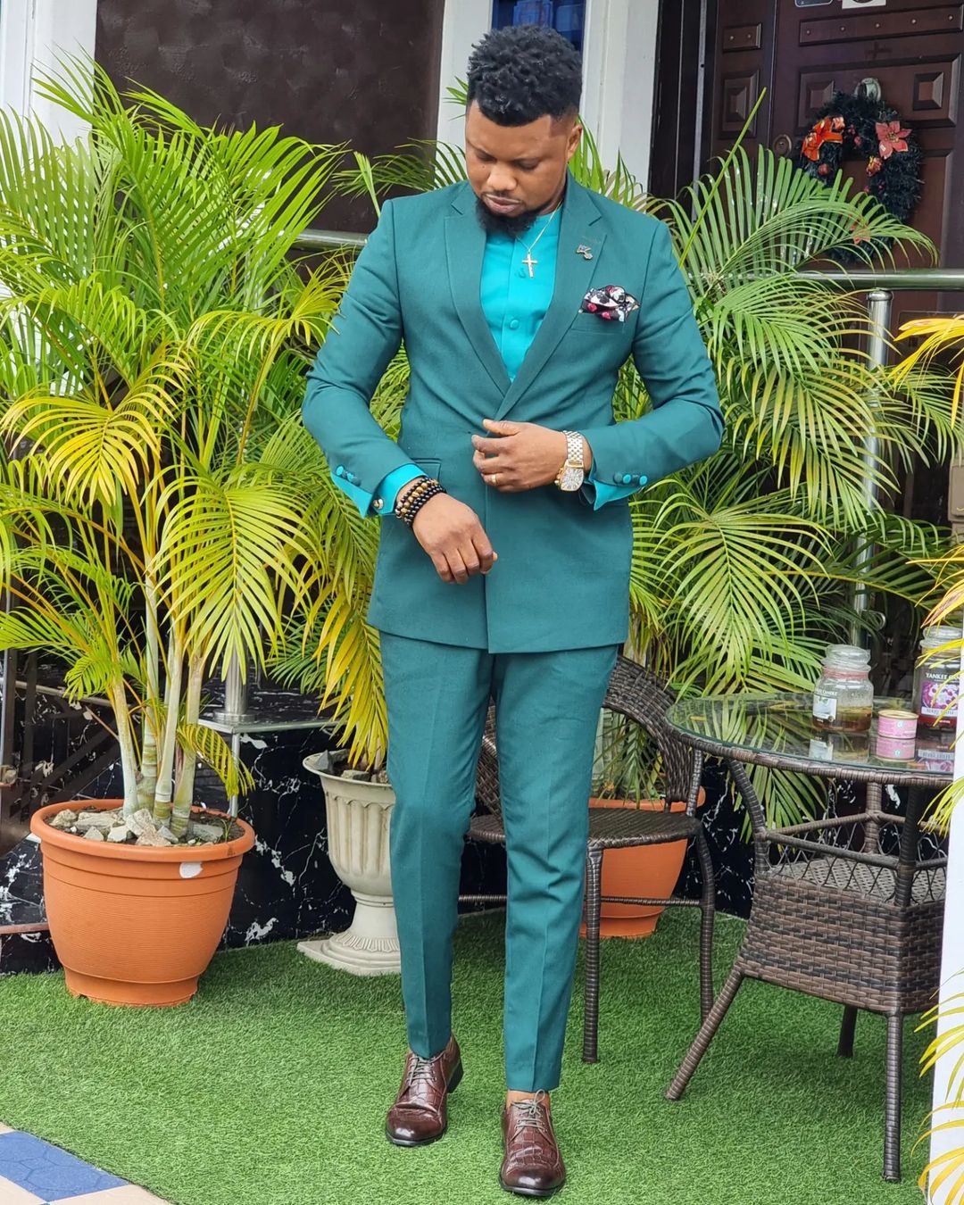 Green Suits For Men Blazer Men Wedding Groom Suit  Prom Dresses Luxury Jacket Slim Fit Blazer Sets 2 Piece