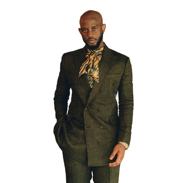 Exquisite Retro Wedding Men Suits Tailor-Made Tuxedo 2 Pieces Slim Fit Jacket Pants Blazer Party Singer Groom Customized