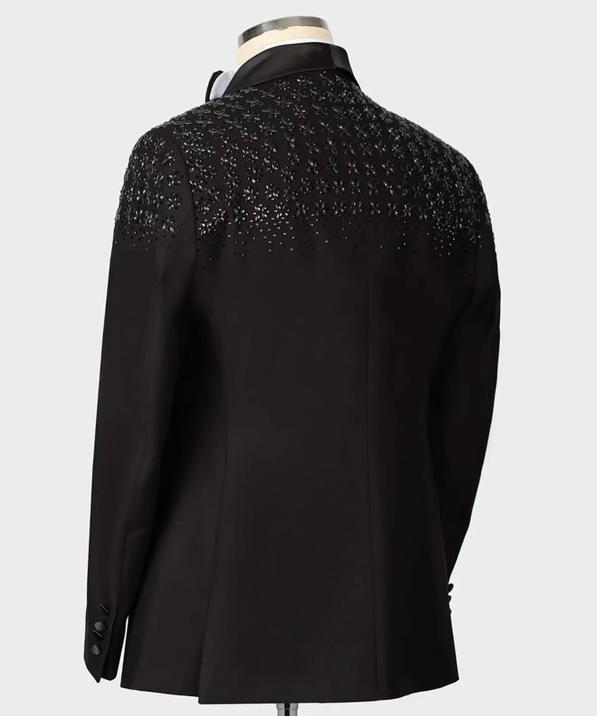Costume de mariage pour homme, 2 pièces, coupe slim, avec perles et fleurs, sur mesure, pour occasions formelles, taille personnalisée