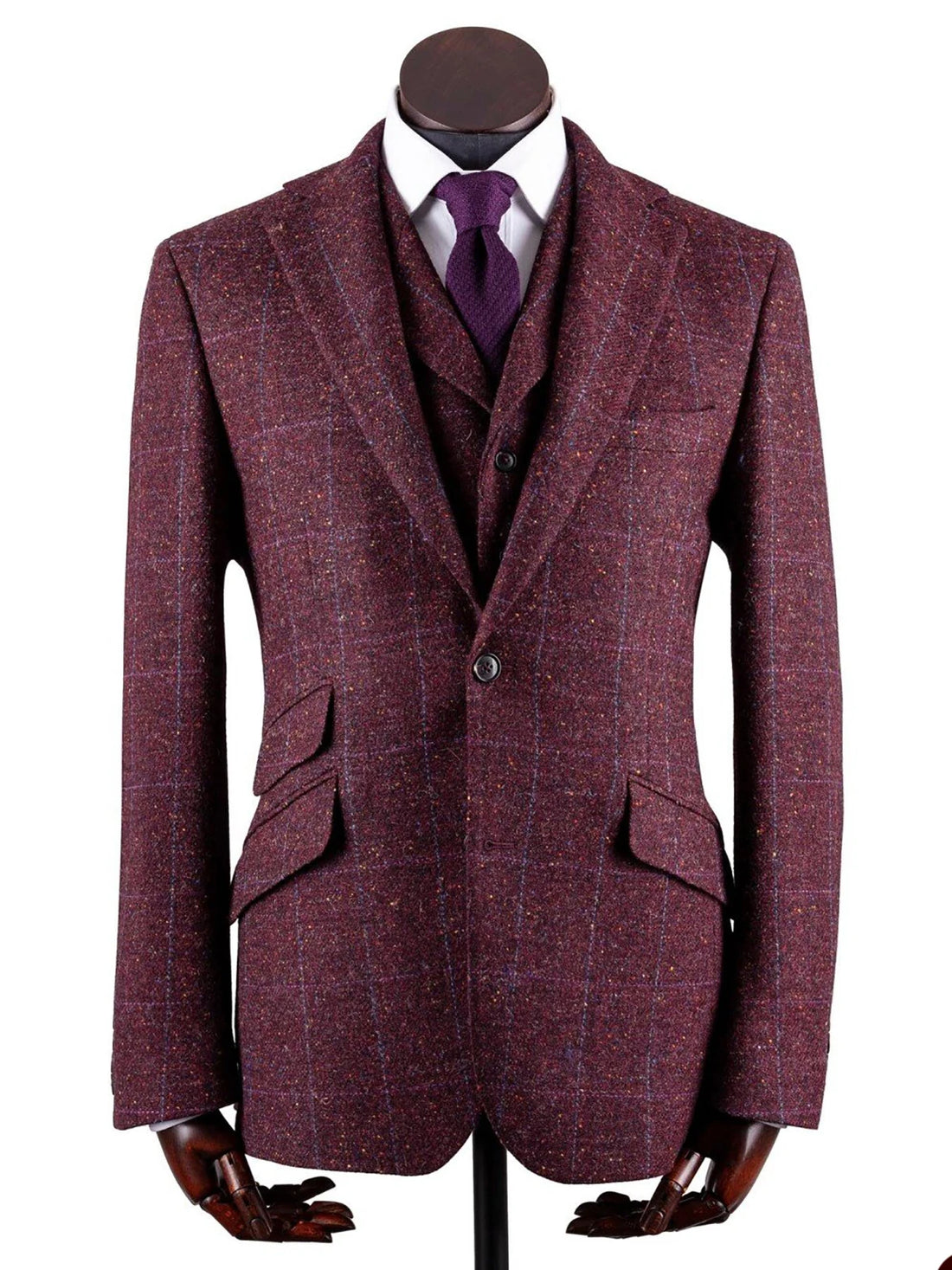 Costume de mariage en laine pour homme, ensemble 2 pièces, veste et gilet, coupe cintrée, revers crantés, pour soirée, affaires, hiver