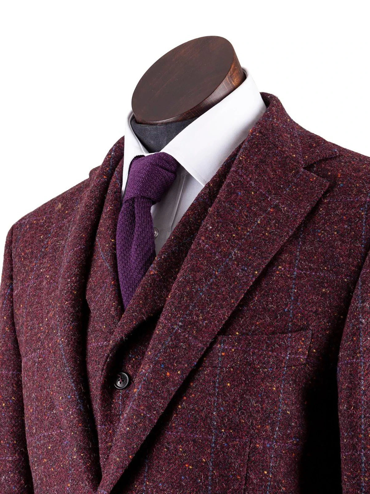 Costume de mariage en laine pour homme, ensemble 2 pièces, veste et gilet, coupe cintrée, revers crantés, pour soirée, affaires, hiver
