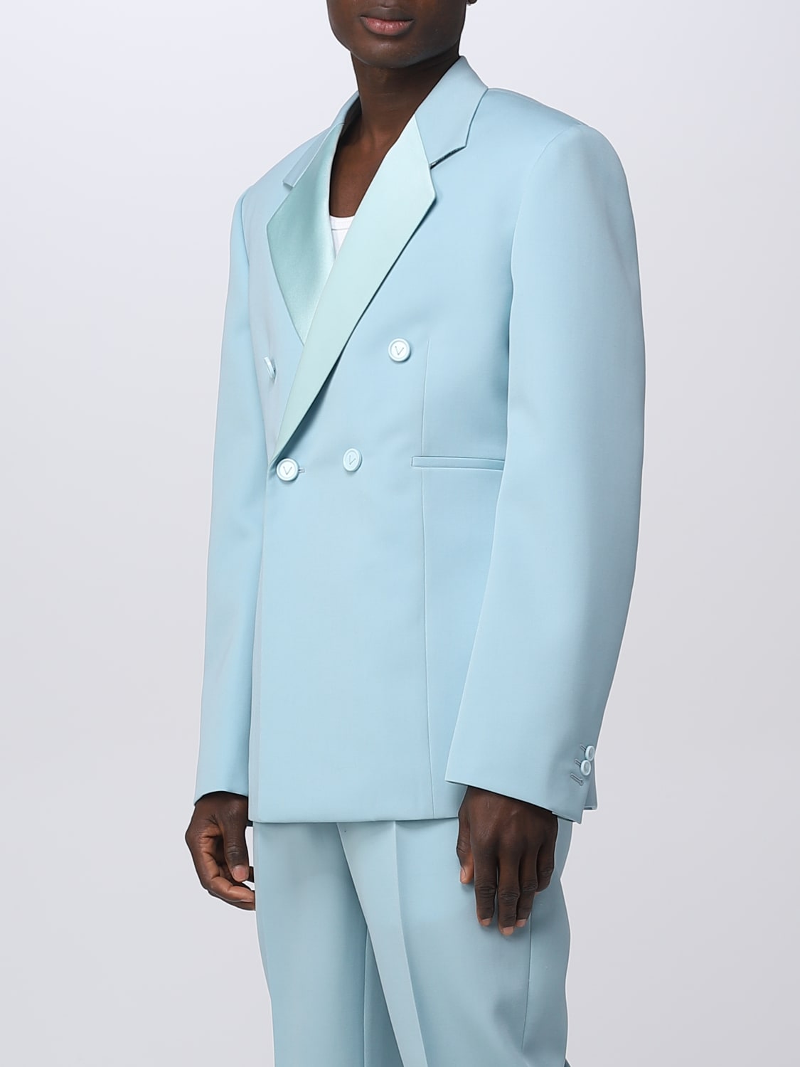 Traje azul para hombre, 2 piezas, blazer, pantalón, un botón, solapa de pico, satén, para negocios, formal, trabajo, boda, novio, disfraz para hombre