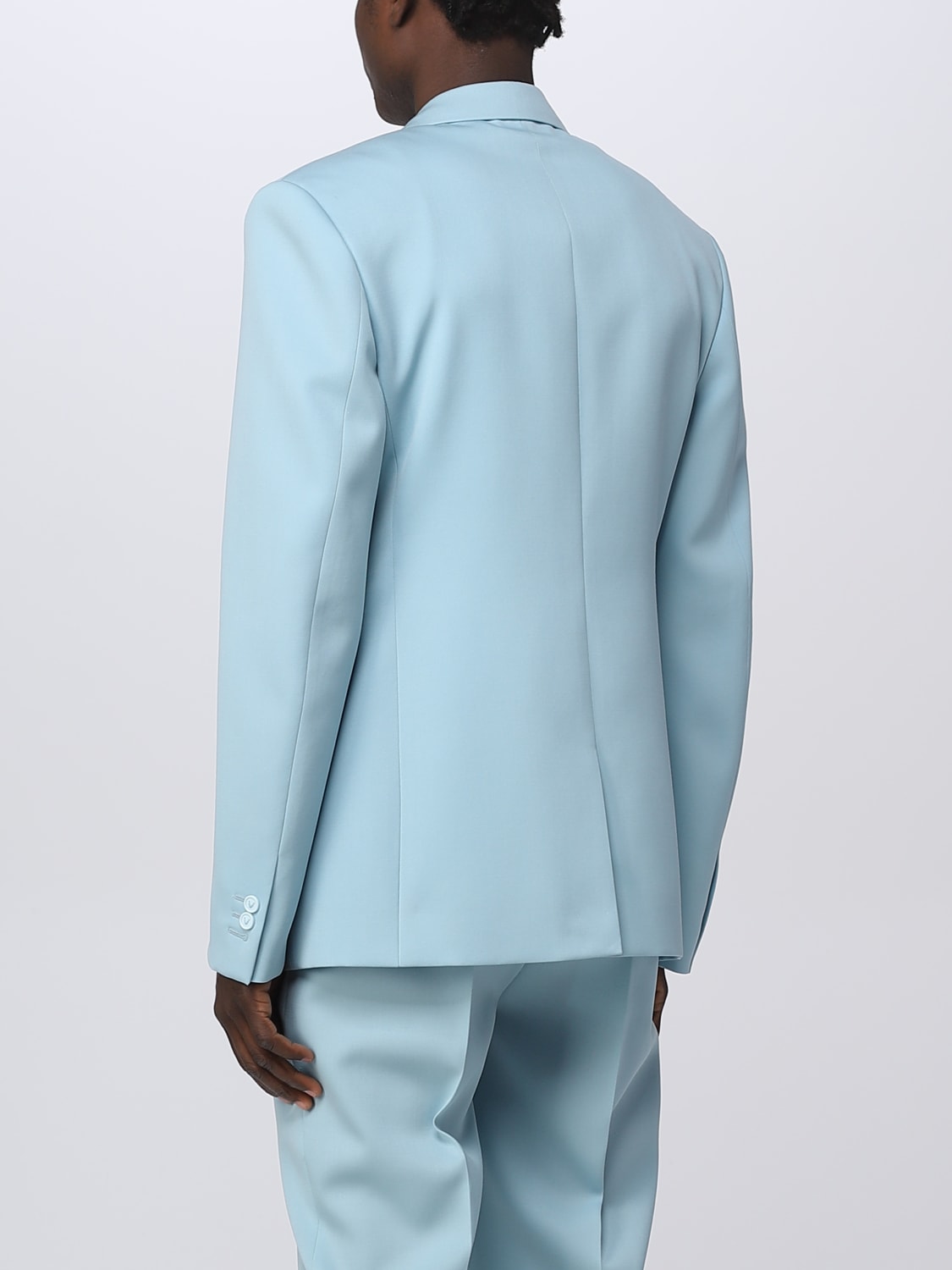 Traje azul para hombre, 2 piezas, blazer, pantalón, un botón, solapa de pico, satén, para negocios, formal, trabajo, boda, novio, disfraz para hombre
