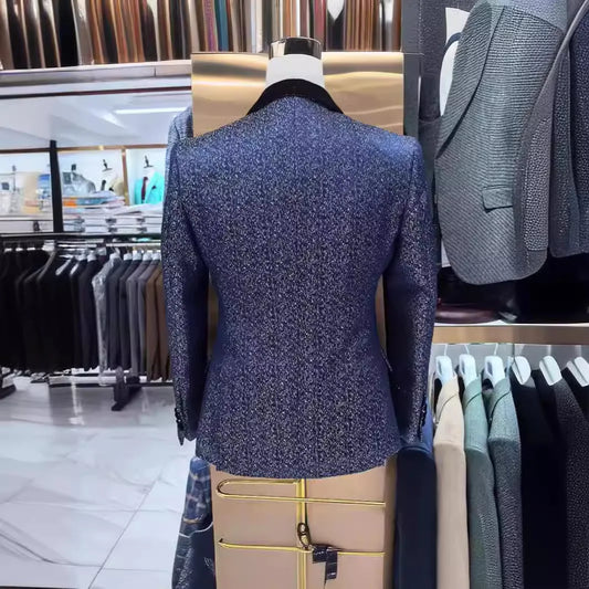 Trajes de negocios de moda para hombre, estilo boutique, para tiempo libre, pantalones, chaleco, traje de flores, blazer, chaqueta, abrigo, chaleco, pantalones, conjuntos de 3 piezas