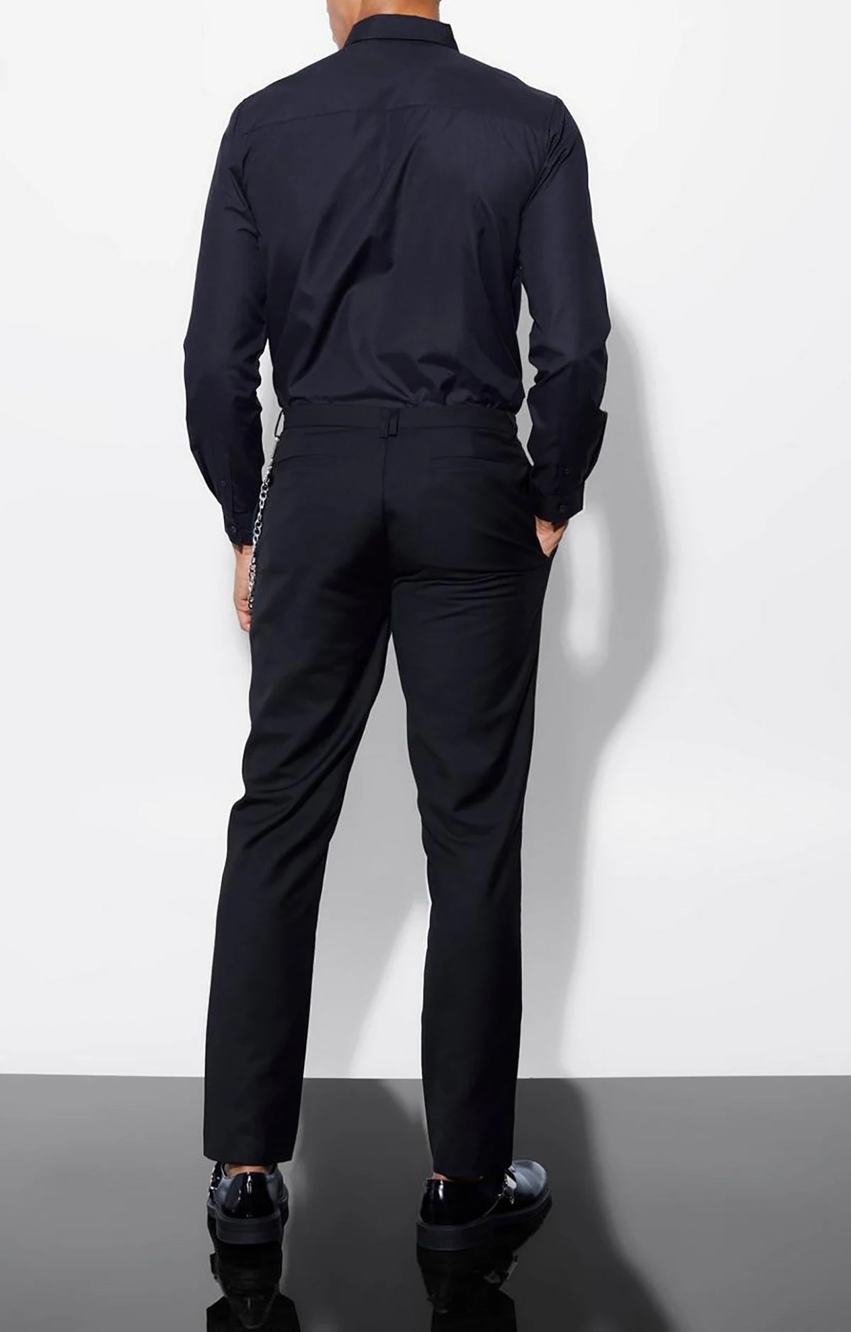 Business Suits For Men Slim Fit Double Breasted Groom Tuxedos Costume Homme 2 Pieces Black Pants Sets