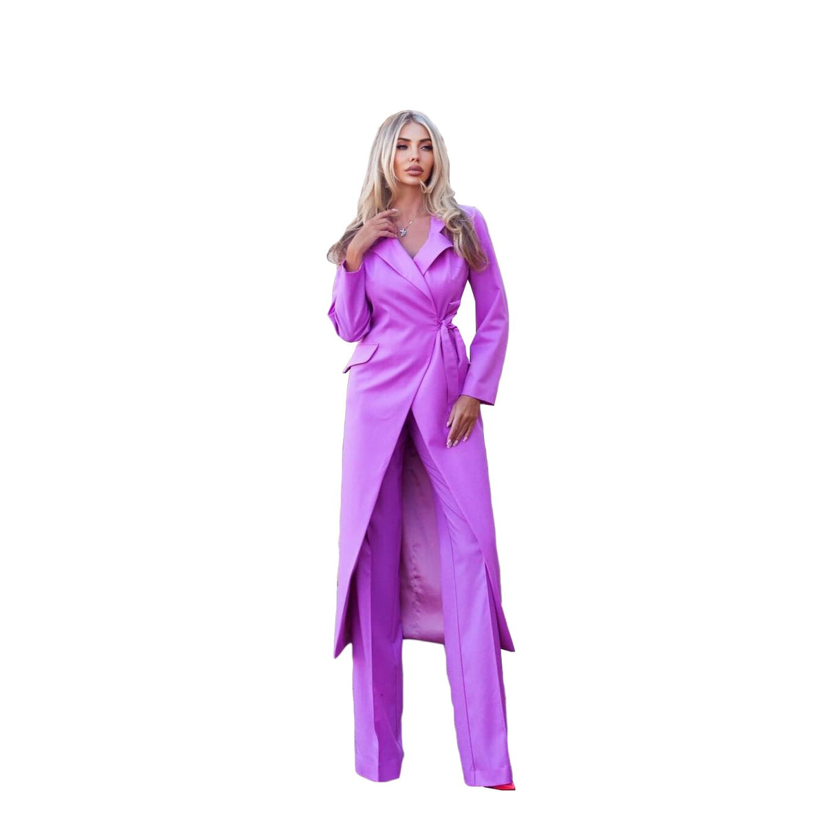 Trajes de chaqueta larga ajustados de color caramelo para mujer, para invitados de fiesta de graduación, ropa formal a medida (chaqueta + pantalón) 