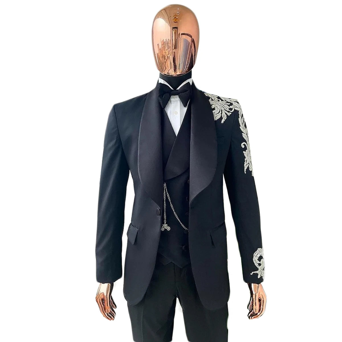 Costume de mariage en coton pour homme, coupe ajustée, 3 pièces, sur mesure, pour occasions formelles, taille personnalisée