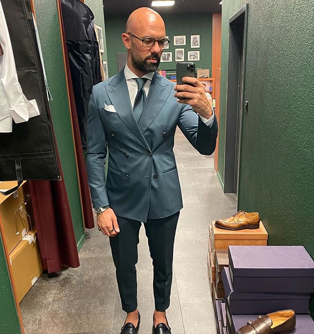 Double Breasted men Wedding Tuxedos Slim Fit Groom Wear Business Party Prom Best Men Blazer Suit(Jacket+Pants)