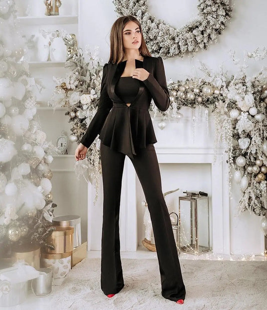 Fashion Elegant Women Dresses Sexy Casual Zipper Slim Fit Jacket Custom Made Daily Party Gown 2 Pieces Sets