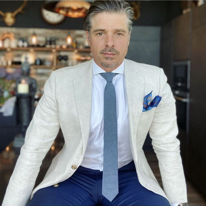 Trajes de hombre color marfil para boda, blazer, corte entallado, informal, para novio, graduación, esmoquin a medida, padrino de graduación, 2 piezas 