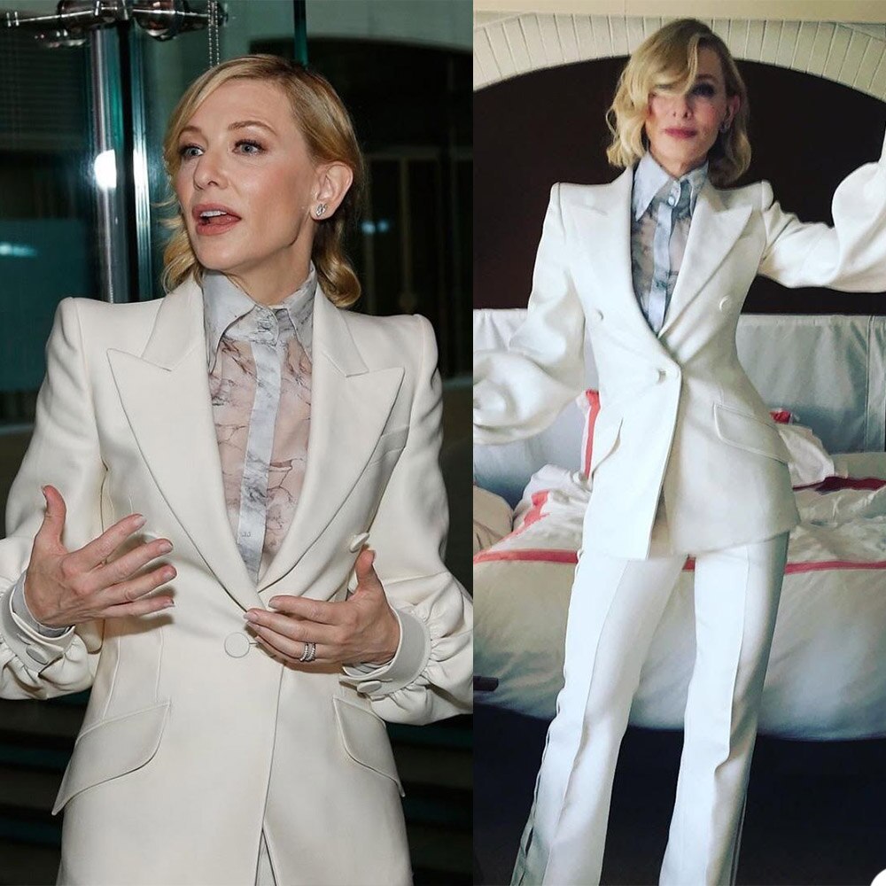 Costume ivoire pour mère de la mariée, croisé, pour femme, tenue de soirée, smoking, tenue de travail formelle pour mariage 