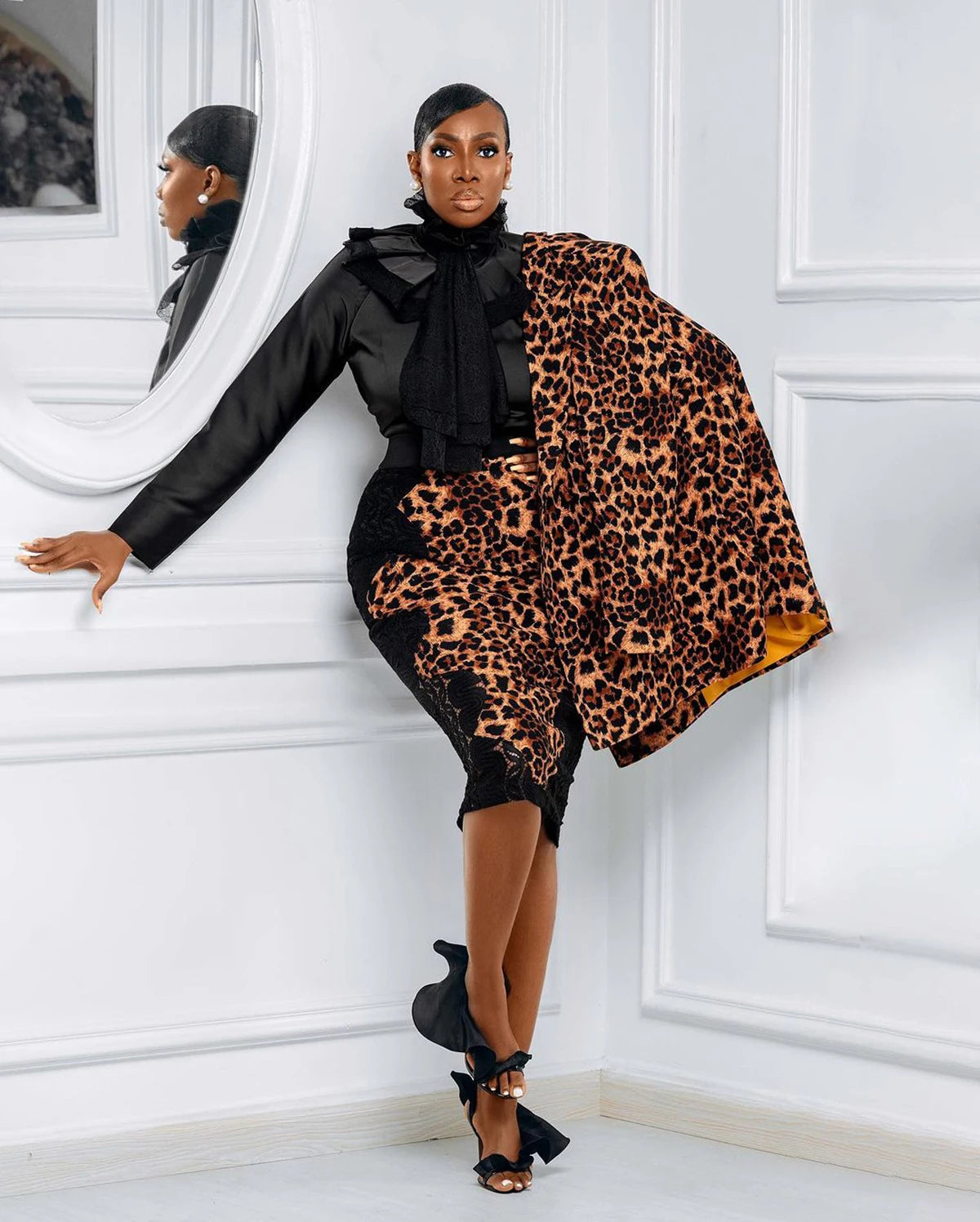 Veste longue léopard pour femme, blazer de mère de la mariée, sur mesure pour soirée, bal de promo, une seule pièce 
