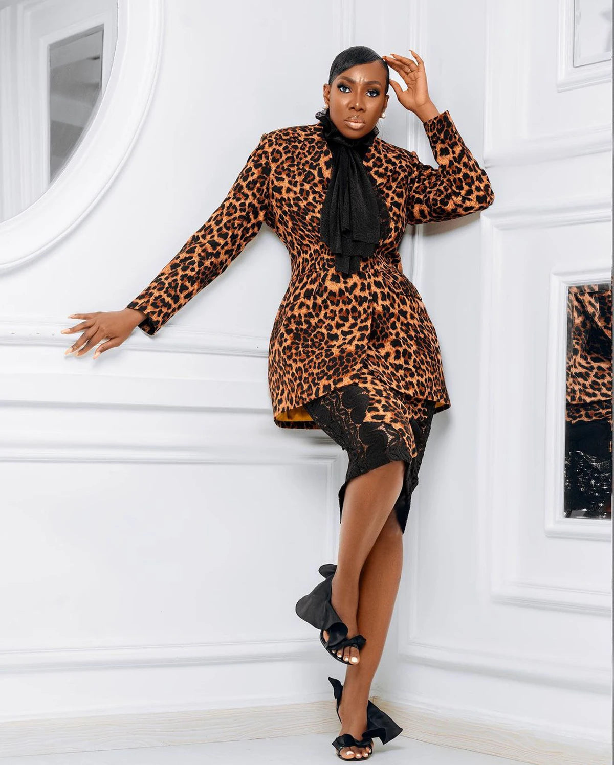 Veste longue léopard pour femme, blazer de mère de la mariée, sur mesure pour soirée, bal de promo, une seule pièce 