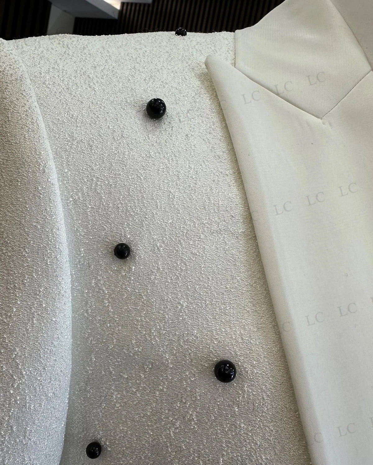 Costume 2 pièces pour homme, veste, pantalon, perles, un bouton, smoking de bal, de cérémonie, de mariage, grande taille, sur mesure