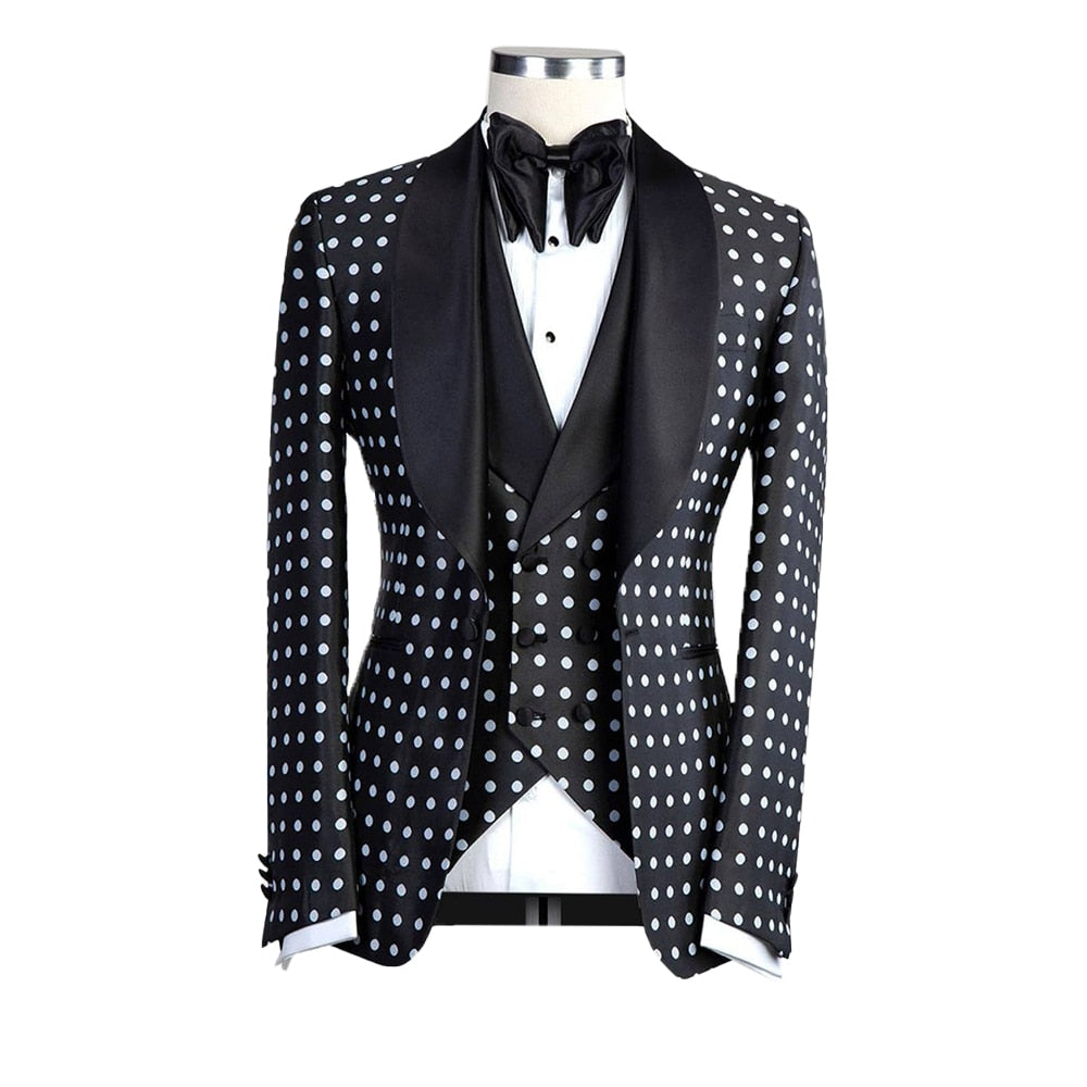 Trajes de moda para hombre, esmoquin a medida, 2 piezas, chaqueta y chaleco, blazer, fiesta de boda, cantante, novio, traje negro para hombre 