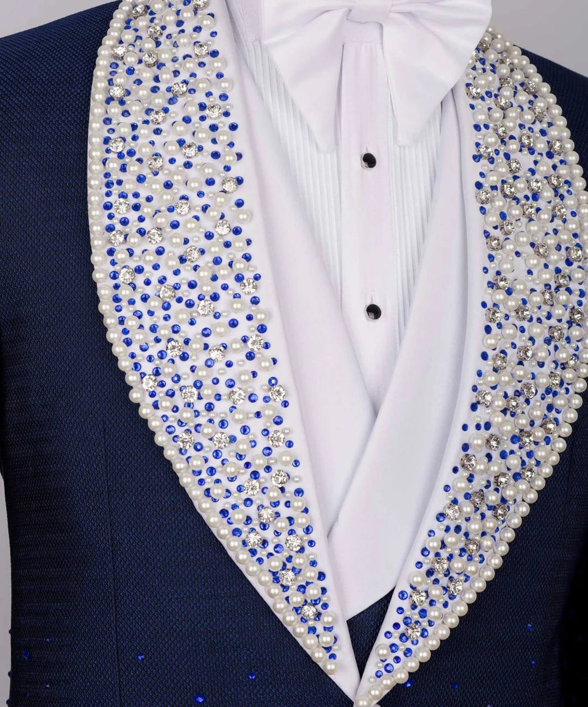 Trajes de boda de moda para hombre, esmoquin con solapa chal y perlas, 2 piezas (blazer + pantalón), hechos a medida para fiesta de graduación o de noche.