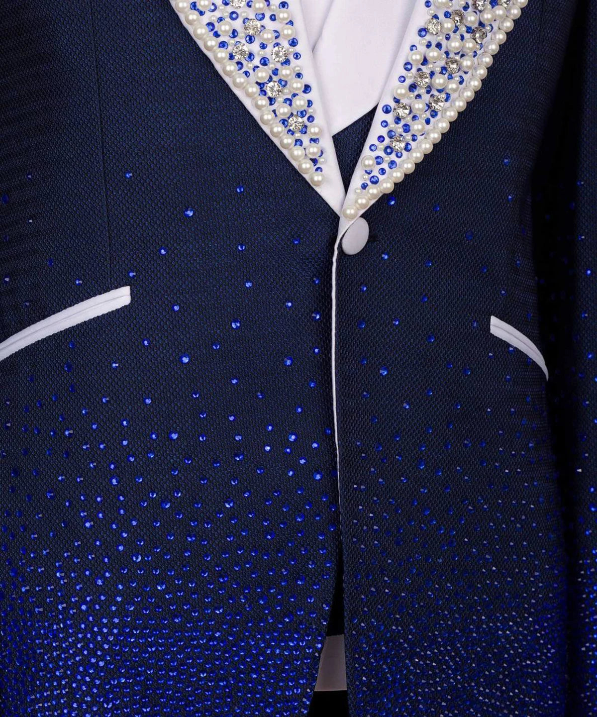 Smoking de luxe 3 pièces sur mesure pour homme avec revers châle et détails perlés pour mariages et événements spéciaux