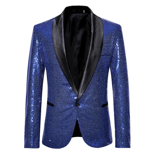 Chaqueta de traje con lentejuelas para hombre, para fiesta de baile, dorada, plateada, negra y roja, ideal para cantantes, presentadores y escenarios, ropa de lujo para hombre. 