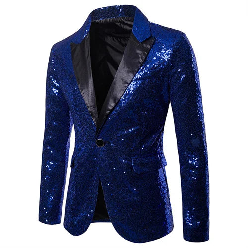 Chaqueta de traje con lentejuelas para hombre, para fiesta de baile, dorada, plateada, negra y roja, ideal para cantantes, presentadores y escenarios, ropa de lujo para hombre. 