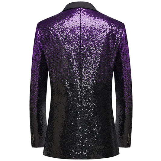 Men's Sequin Suit 2 Piece Men Bar KTV Stage Performance Dress Male Gradient Clothing