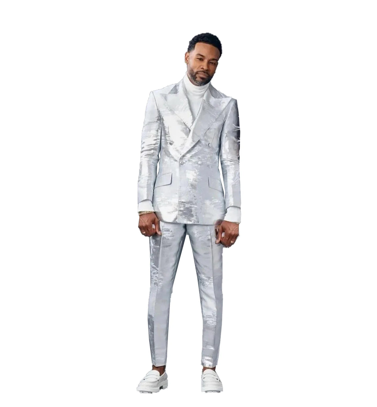 Costume de mariage pour homme, smoking croisé à revers, coupe slim, 2 pièces, blazer et pantalon