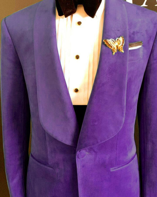Trajes de franela de dos piezas para hombre, estilo vintage, con chaqueta y pantalón de negocios, esmóquines de boda de terciopelo a medida, tendencia de invierno. 