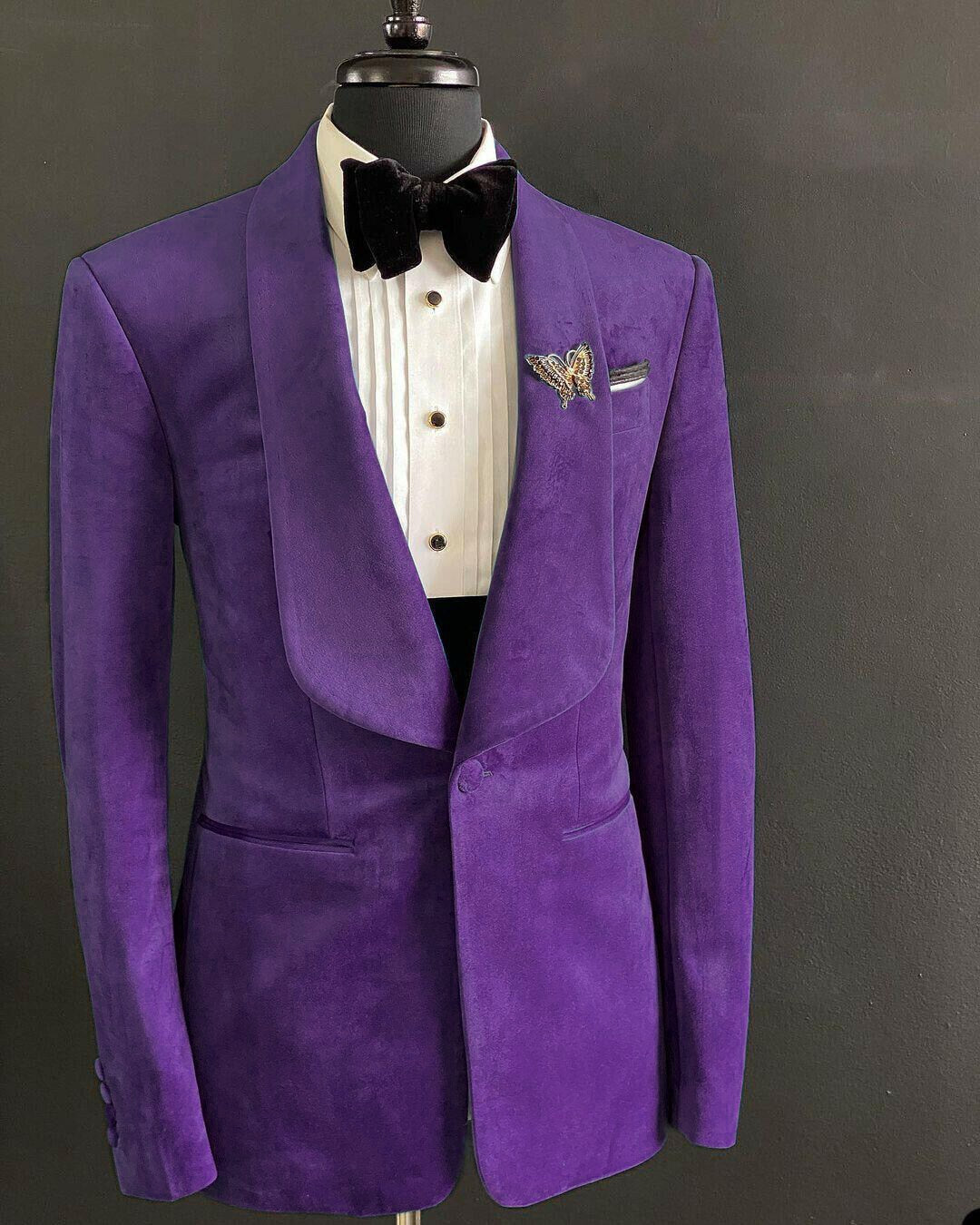 Costume deux pièces en flanelle pour homme, style vintage, veste et pantalon, sur mesure, en velours, idéal pour un mariage, tendance en hiver 