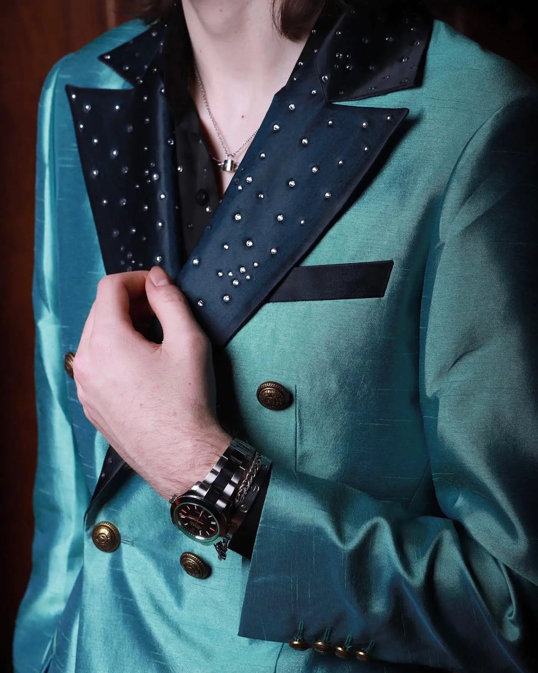 Fashion Shiny Surface Wedding Men Suits Elegant Tailor-Made Groom 2-Pieces Coat Pant Formal Occasions Party Singer Costume Made