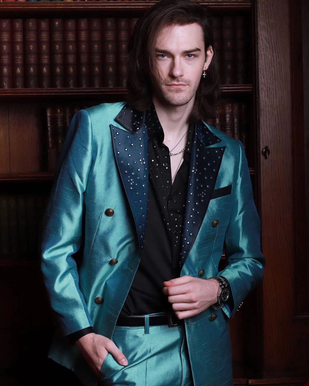 Fashion Shiny Surface Wedding Men Suits Elegant Tailor-Made Groom 2-Pieces Coat Pant Formal Occasions Party Singer Costume Made
