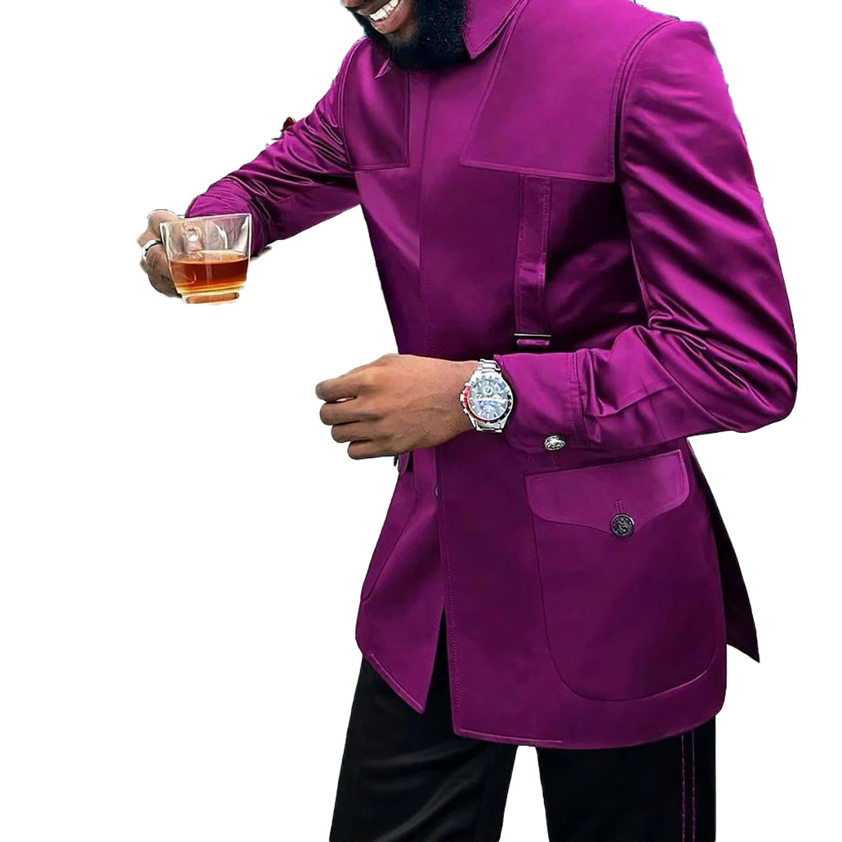Rehaussez votre style avec notre élégant costume deux pièces violet sur mesure pour hommes – Parfait pour les mariages, les fêtes et les occasions spéciales !