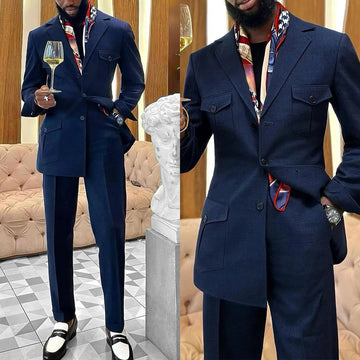 Traje de boda utilitario de moda para hombre, traje de negocios a medida, esmoquin de fiesta, 2 piezas, para novio, abrigo, pantalones, fiesta, cantante, novio, personalizado