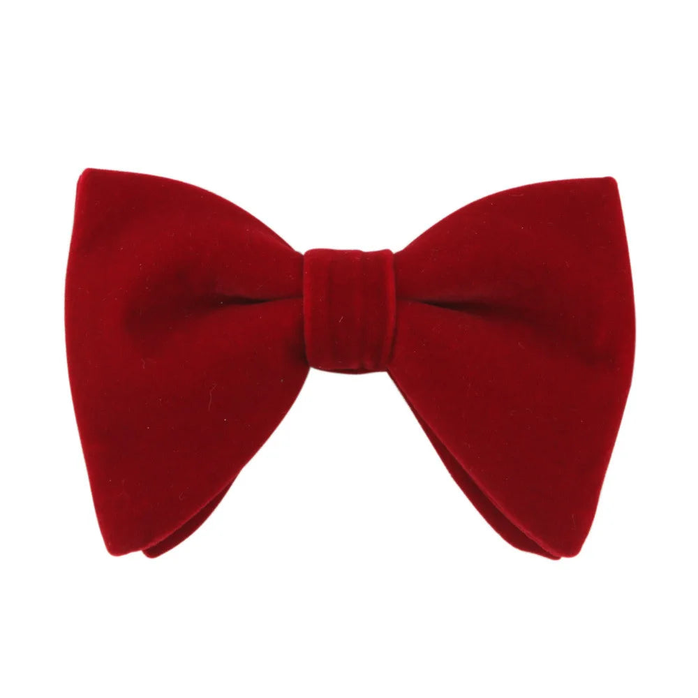 Velvet Big Bowties Flannelette Large Size Bow Ties for Men Formal Dress Handkerchief Wedding Party Tuxedo Groom Bow Knot