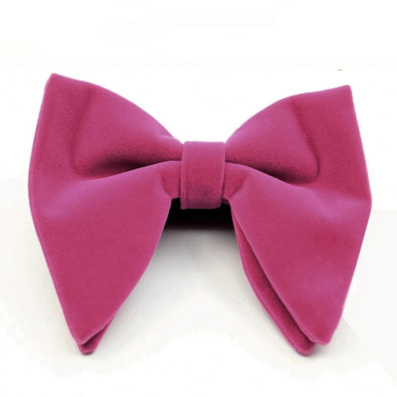 Velvet Big Bowties Flannelette Large Size Bow Ties for Men Formal Dress Handkerchief Wedding Party Tuxedo Groom Bow Knot