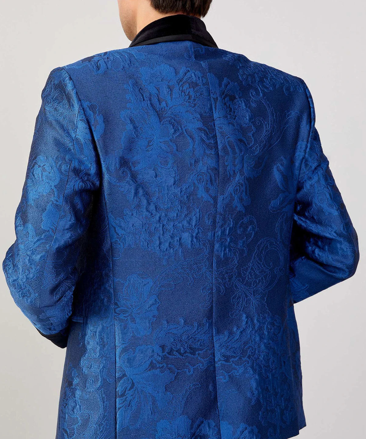 Elegant Blue Floral Tuxedo for Men - Custom Size Formal Wedding Suit with Shawl Lapel, 3-Piece Blazer, Vest & Pants Set
