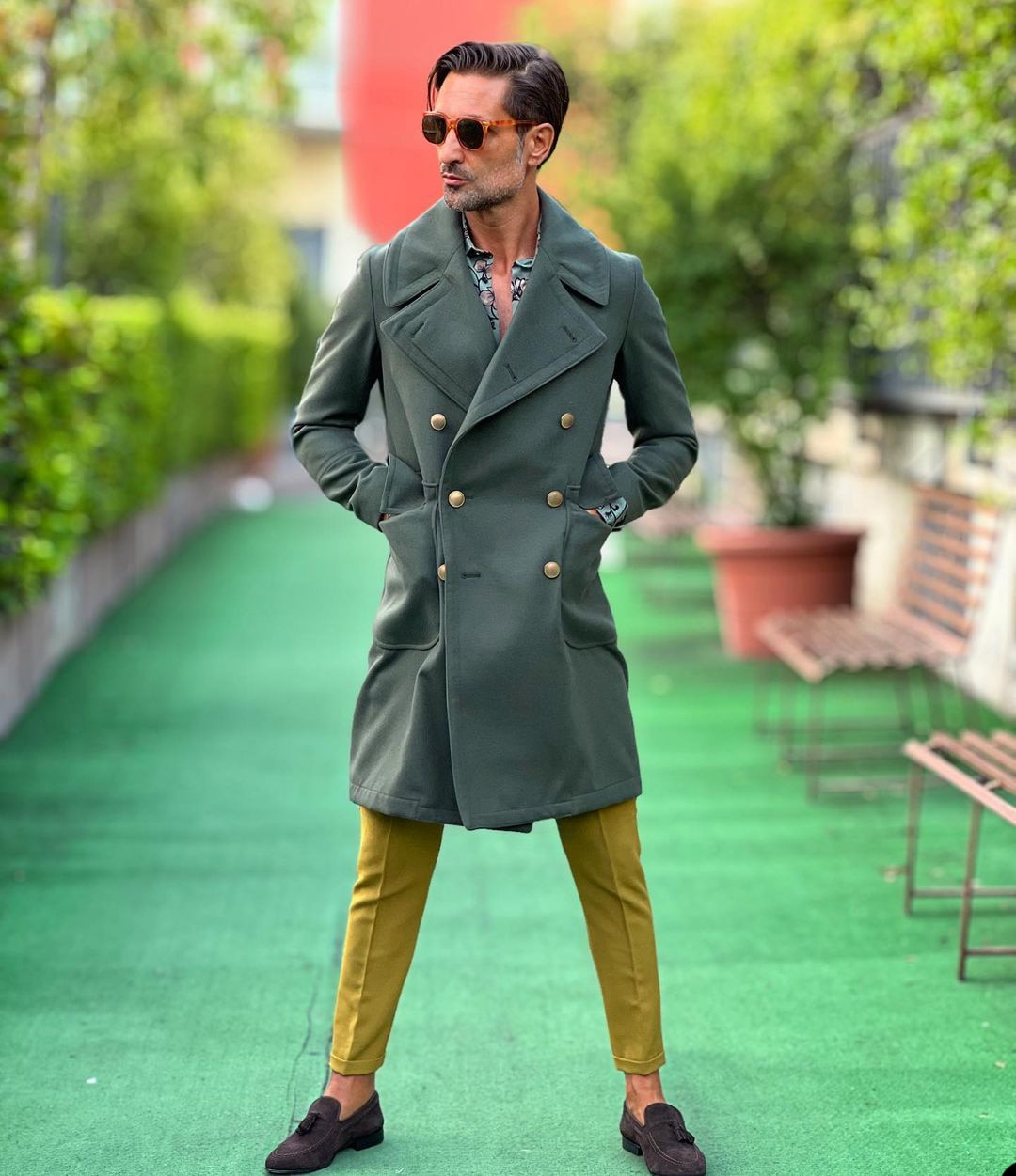 Manteau d'hiver tendance pour homme, long, une pièce, en laine vert noirâtre, grande taille, blazer formel en coton, pour le travail