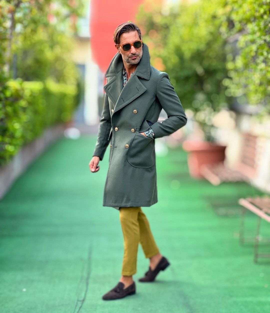 Manteau d'hiver tendance pour homme, long, une pièce, en laine vert noirâtre, grande taille, blazer formel en coton, pour le travail