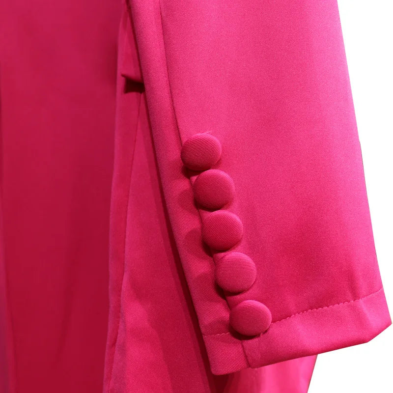 Conjuntos de pantalón para mujer, blazer liso, chaqueta, pantalón, escote en V, blazer sexy, traje ajustado para oficina de negocios, traje de 2 piezas 