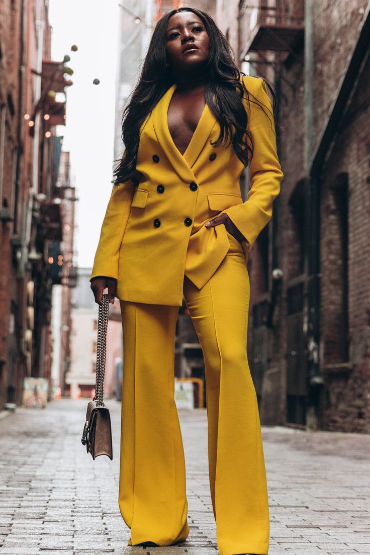 Costume jaune pour mère de la mariée, croisé, grande taille, pour femme, tenue de bureau formelle pour mariage 