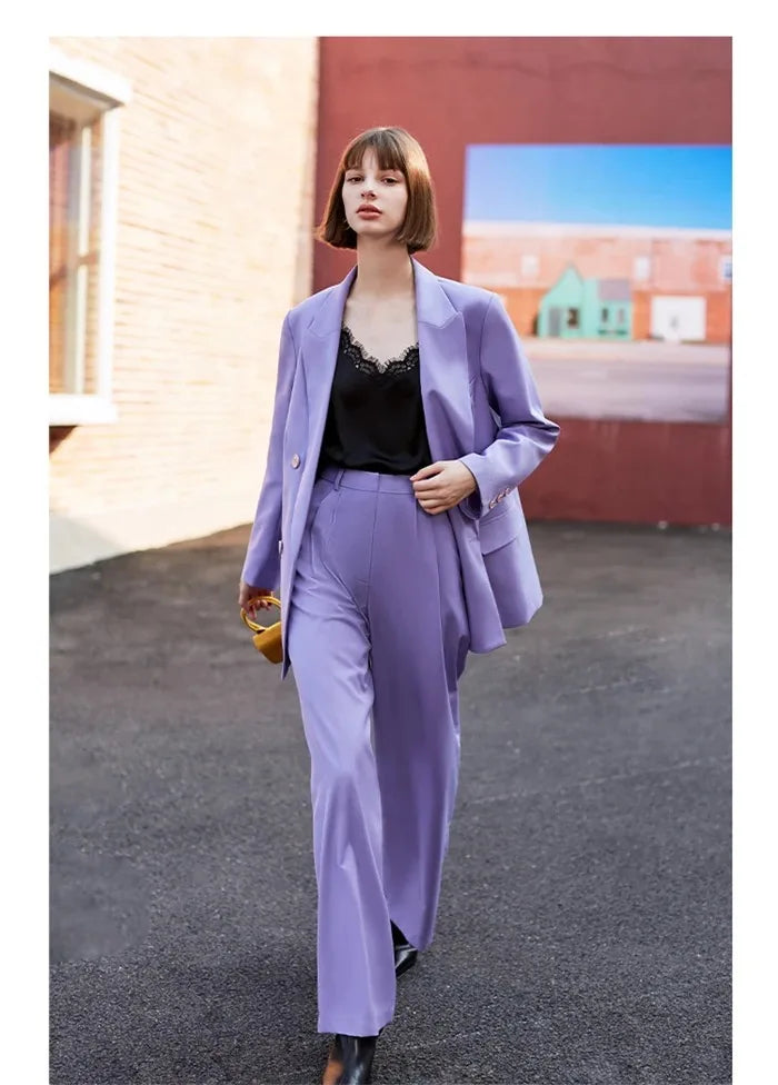 Costume à revers pointu pour jeunes, veste ample croisée sur mesure, blazer décontracté pour bal de promo, ensemble 2 pièces