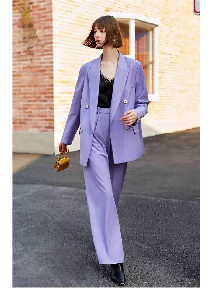 Costume à revers pointu pour jeunes, veste ample croisée sur mesure, blazer décontracté pour bal de promo, ensemble 2 pièces