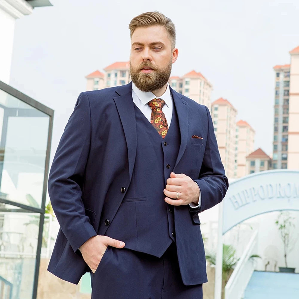 Traje de talla grande para hombre, talla grande, fertilizante XL, profesional, holgado, elástico, chaqueta gruesa, abrigo, vestido de novia.