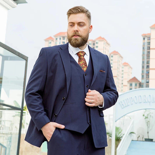Traje de talla grande para hombre, talla grande, fertilizante XL, profesional, holgado, elástico, chaqueta gruesa, abrigo, vestido de novia.