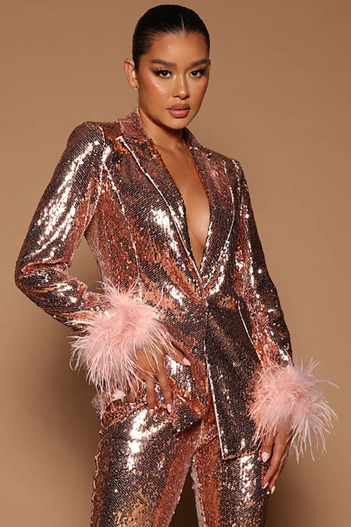 Robes à plumes 2 pièces à revers pointus, veste à un bouton, croisée, bal de promo, soirée formelle, sur mesure