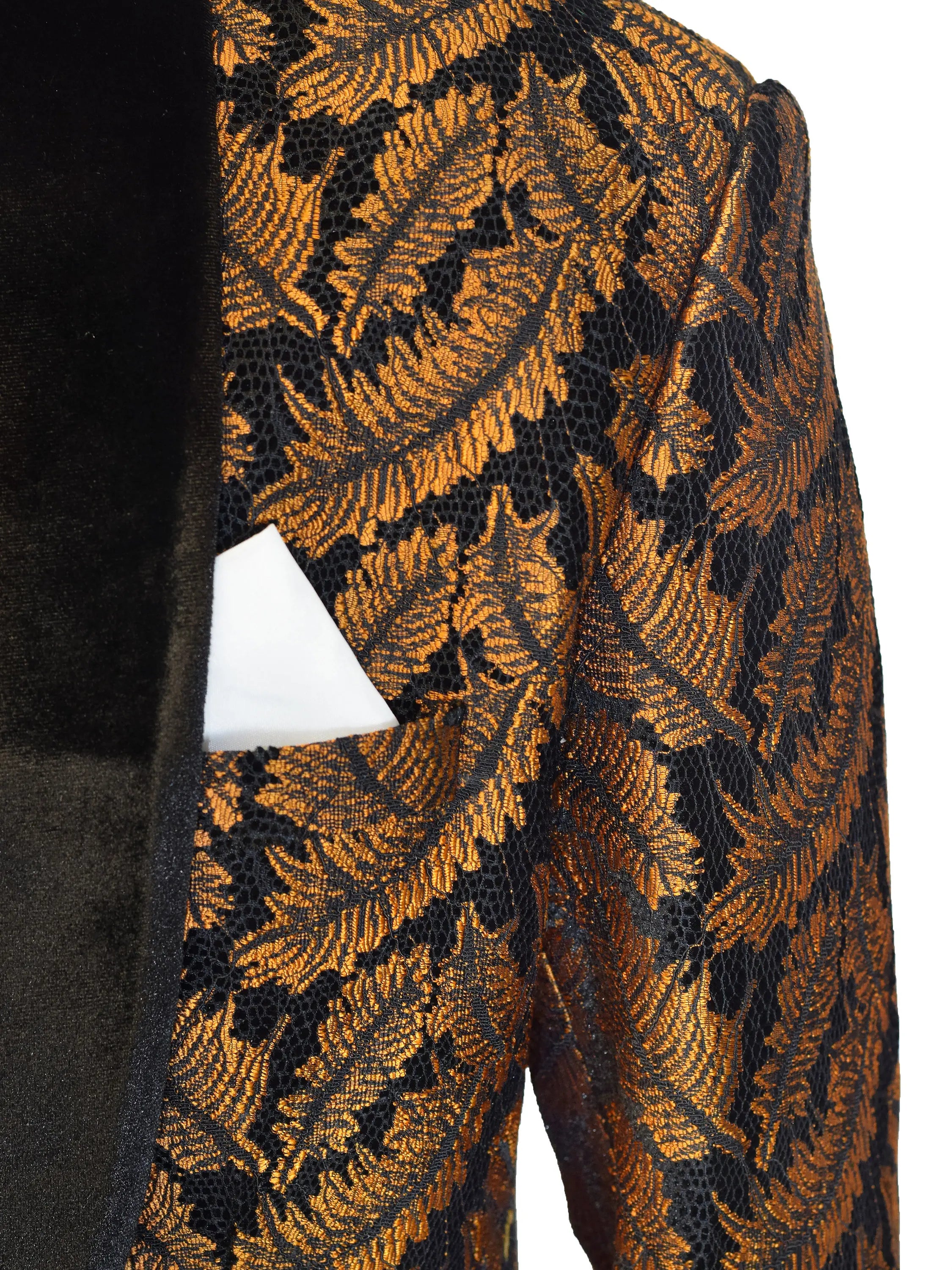 Floral Jacquard Suits Men's Tuxedos Two-piece Slim Fit  Groom Wear Business Style Men's Wedding  Shawl Lapel Jacket Customize