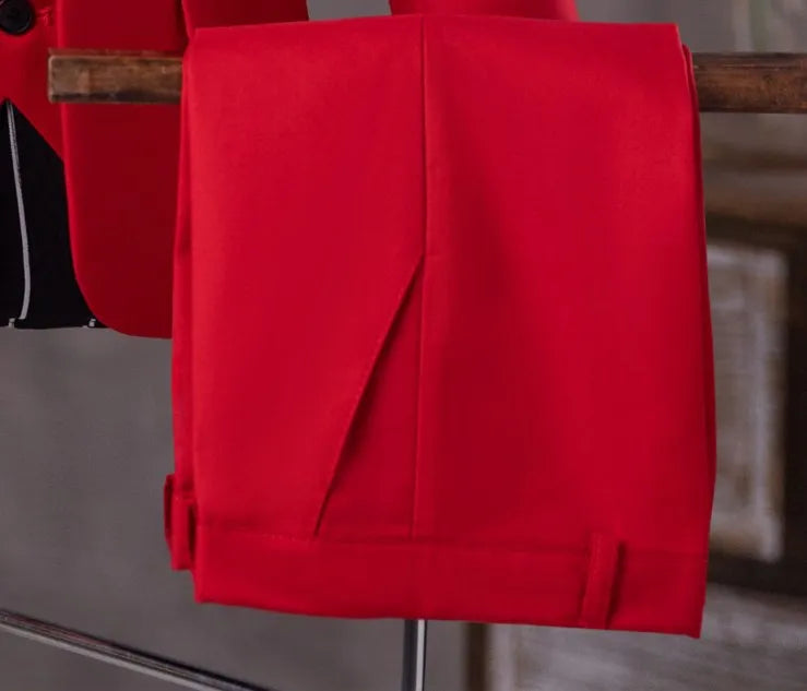 Boys Formal Red Suit with Blazer Vest Pants and Bow Tie Set