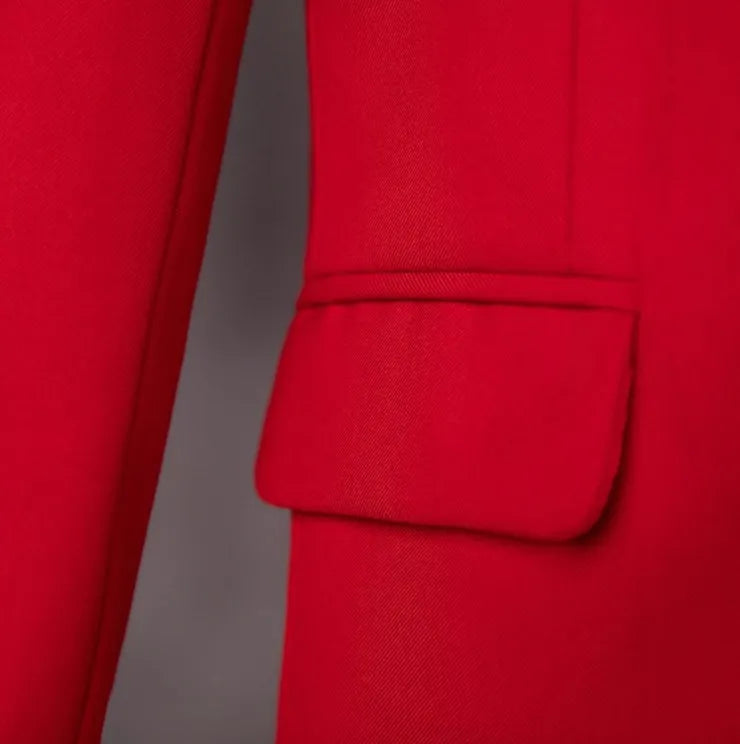 Boys Formal Red Suit with Blazer Vest Pants and Bow Tie Set