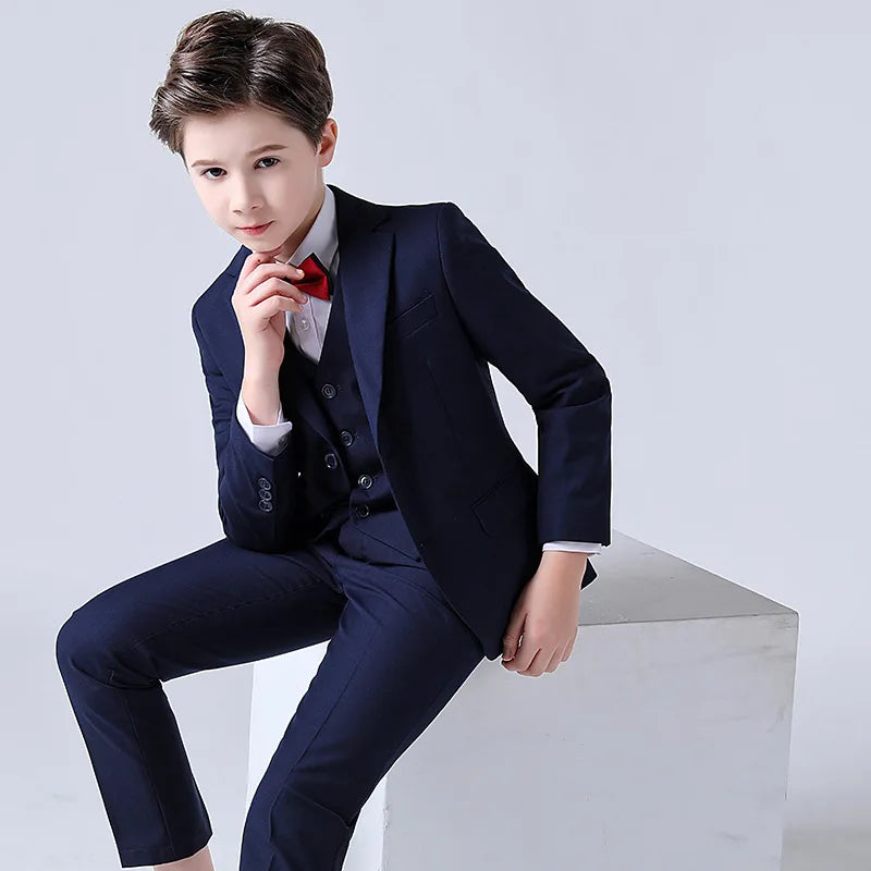 Costume de mariage pour garçon, smoking de bal de promo, blazer formel, tenue de spectacle Pinao pour la journée des enfants, uniforme scolaire 2-16 ans 