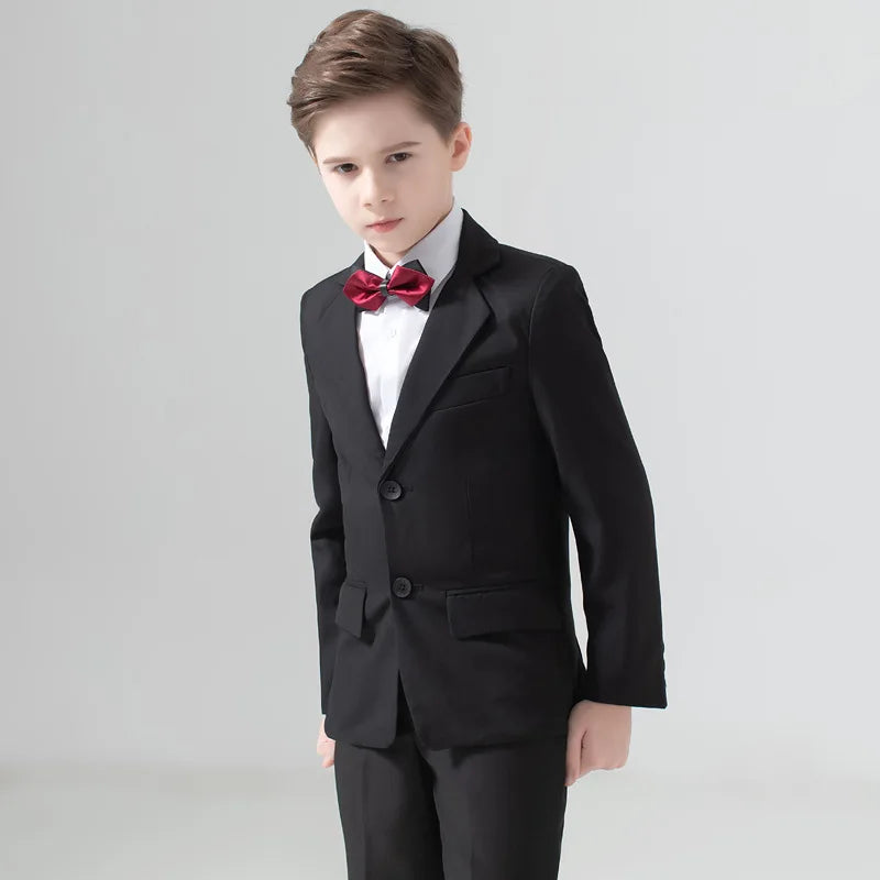 Costume de mariage pour garçon, smoking de bal de promo, blazer formel, tenue de spectacle Pinao pour la journée des enfants, uniforme scolaire 2-16 ans 